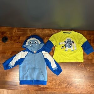 Gymboree 6-12 Months Yeti hoodie & matchin shirt, baby boy clothes sets penguins